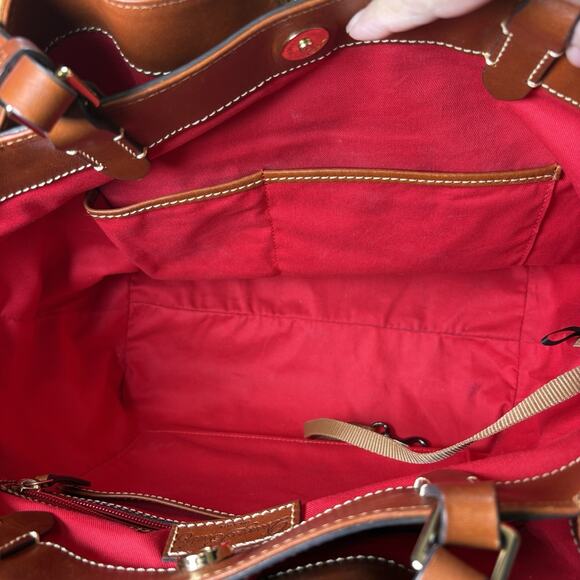 Dooney & Bourke Large Flynn Bag Honey Suede Gently Used Rare Retired Tote Bucket - Picture 8 of 14